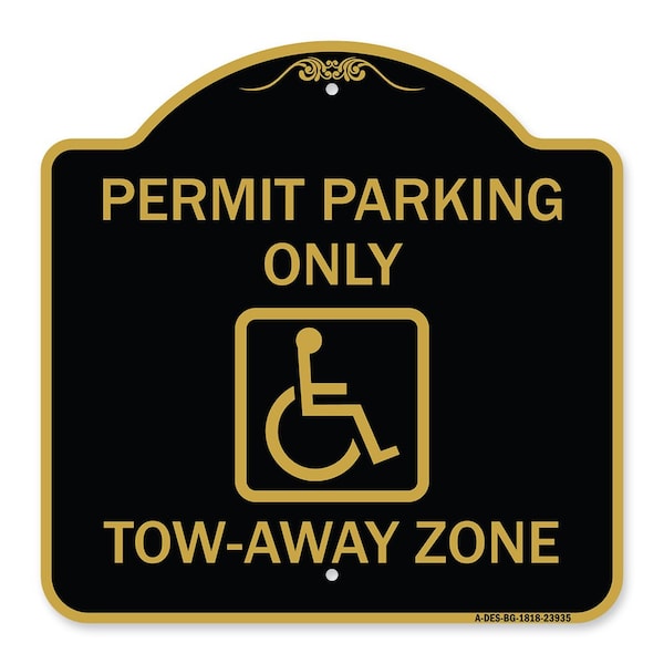 Signmission Georgia ADA Handicapped Parking Accessible Permit Parking Only Tow-Away Zone with Sym, BG-1818-23935 A-DES-BG-1818-23935 - main